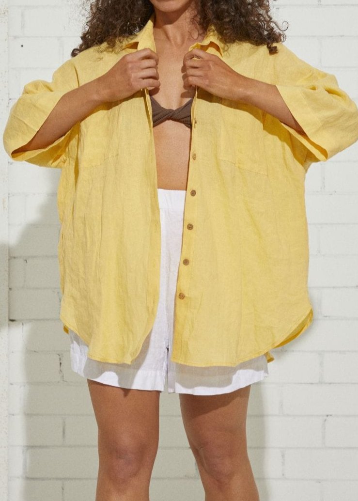 Oversize Short Sleeve Shirt | Lemon Yellow